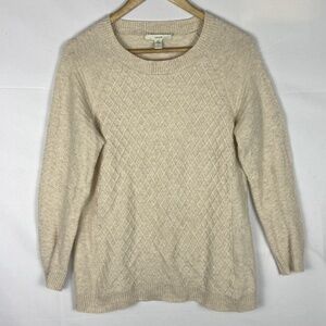 Lark & Ro Women's 100% Cashmere Long Sleeve Sweater Sz M Pullover Trellis Soft